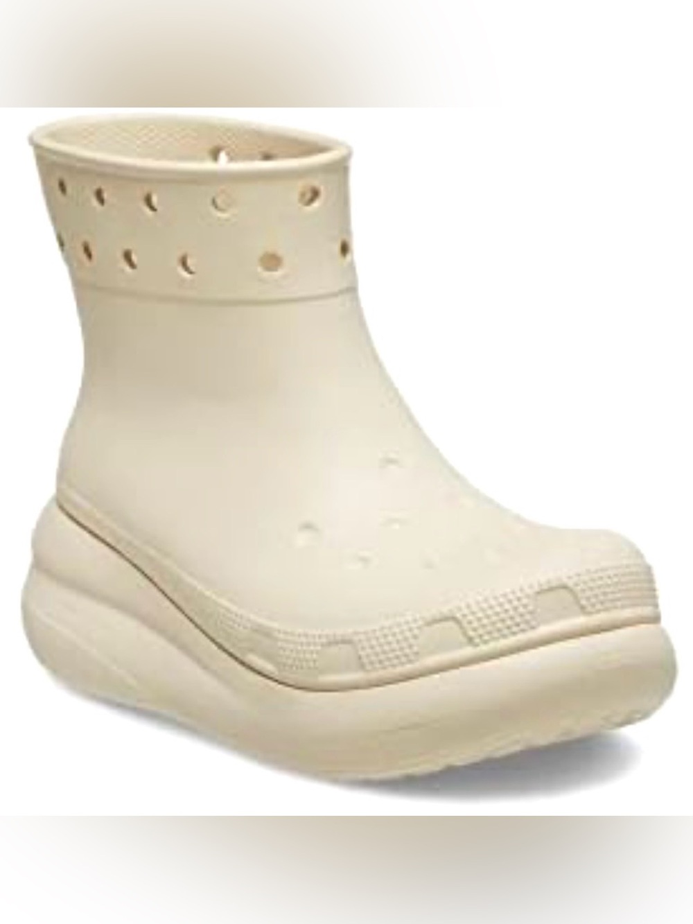 NWT NEW Crocs Crush Collection Chunky Cream Slip-On Clogs Platform Boots W 7 M 5